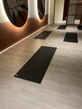yoga mats in yoga studio